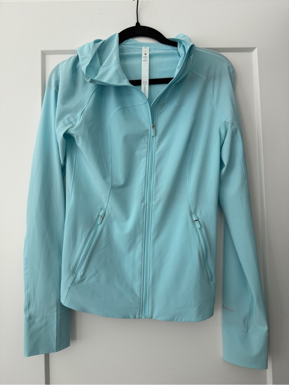 lululemon athletica Light Aqua Hooded Zip Jacket